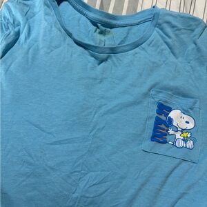 Peanuts Sky Blue Snoopy and Woodstock Tee